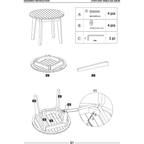 Utah loungebord - akacie