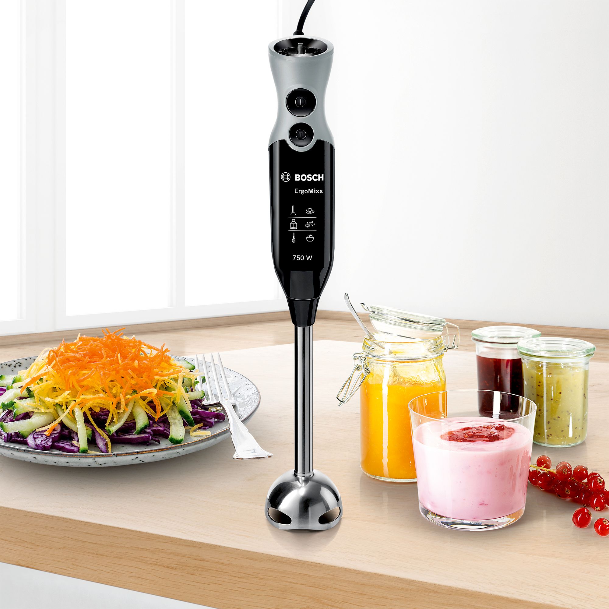 Batedeira de mão ErgoMixx 750W, preta, MSM67170