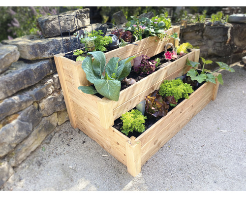 Klassieke verhoogde bak, WESTMANN Premium getrapte verhoogde bak 120 x 76 x 64 cm naturel