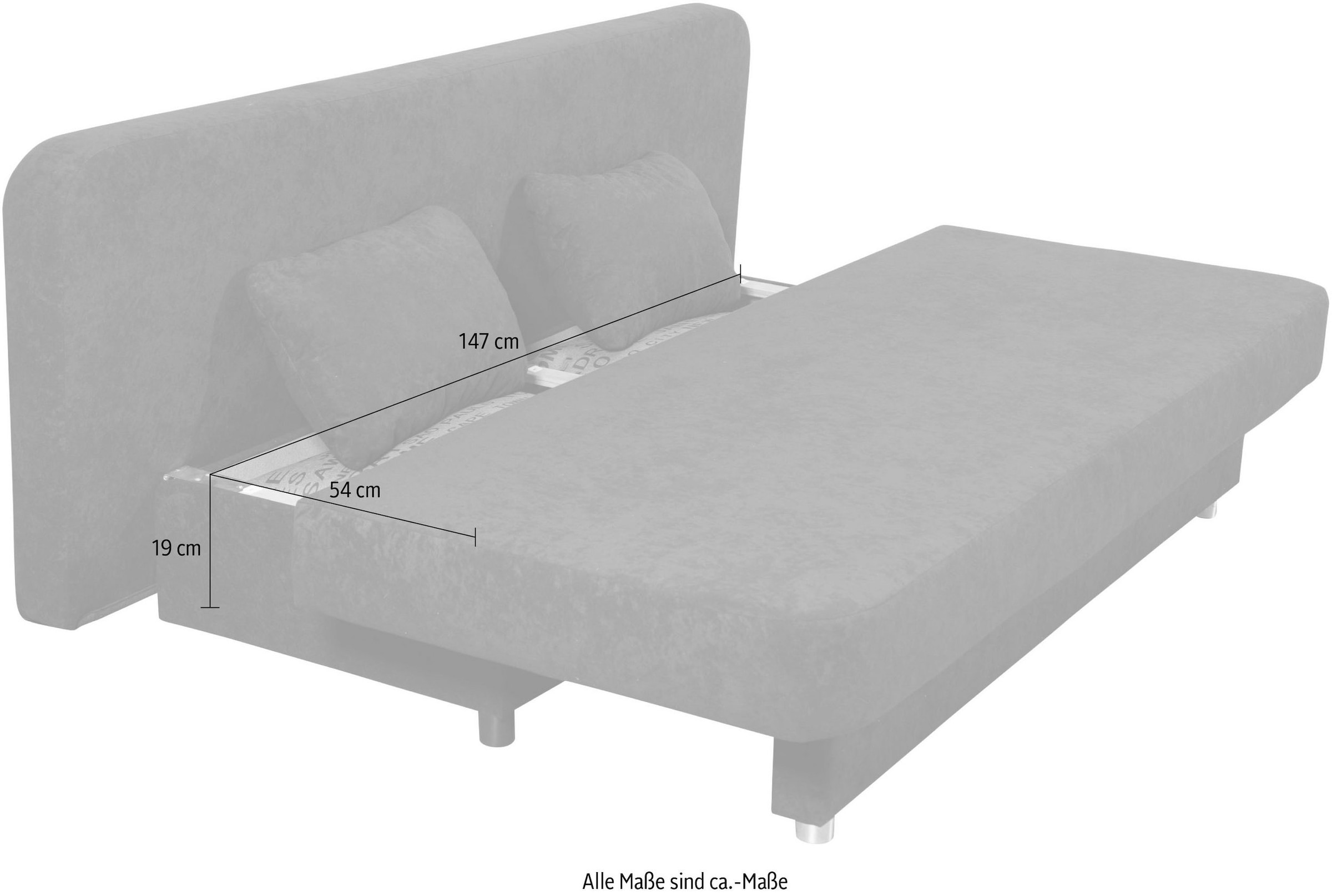 COLLECTION AB Schlafsofa »Ulla inkl. Bettfunktion und Bettkasten« Schlafsofa,Bettfunktion,Bettkasten,inkl. Rückenkissen,Armlehnekissen