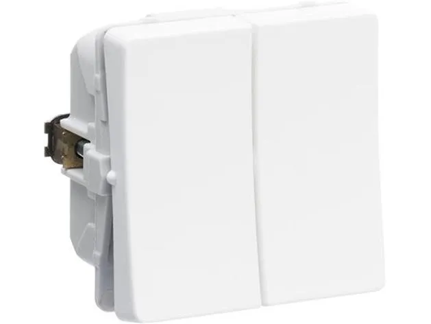 LAURITZ KNUDSEN Fuga® afbryder krone, 16A 250V hvid.