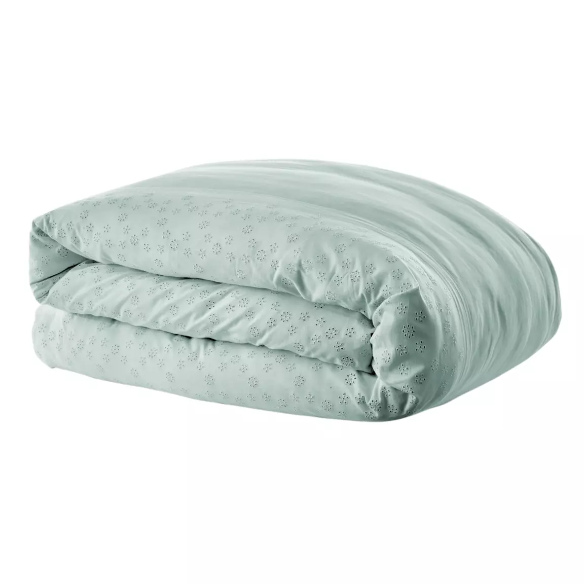 Housse de couette dentelle coton (240 x 220 cm) Jeanne Bleu clair