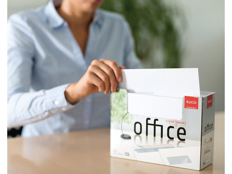 ELCO Couvert Office Box C5 mit Fenster links, 100 Stück Kuvert C5 in praktischer Entnahme-Box