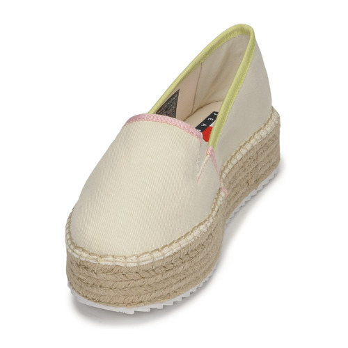 Tommy Jeans - TOMMY JEANS FLATFORM ESPADRILLE - Crème / Multicolore