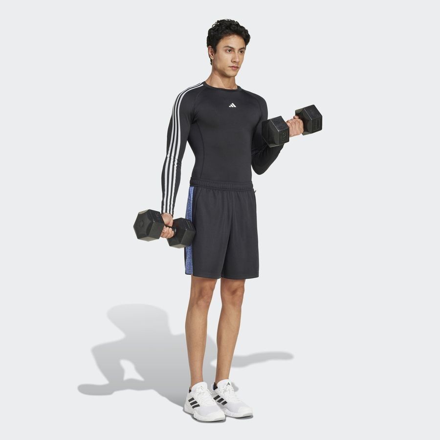 Adidas T-shirt manches longues compression 3 bandes Techfit Training