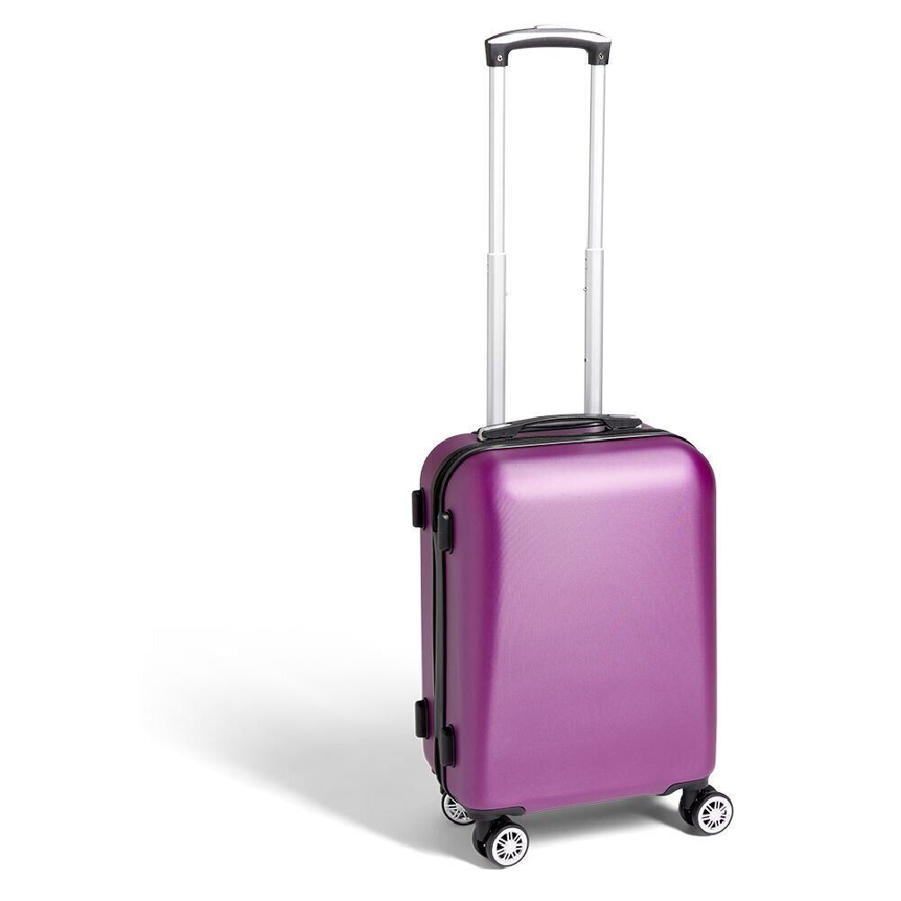 Valise cabine rigide trolley 4 roulettes 37L violet