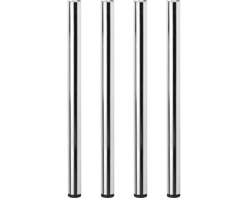 Tarrox tafelpoot, set van 4, rond, 710, Ø 60 mm, chroom