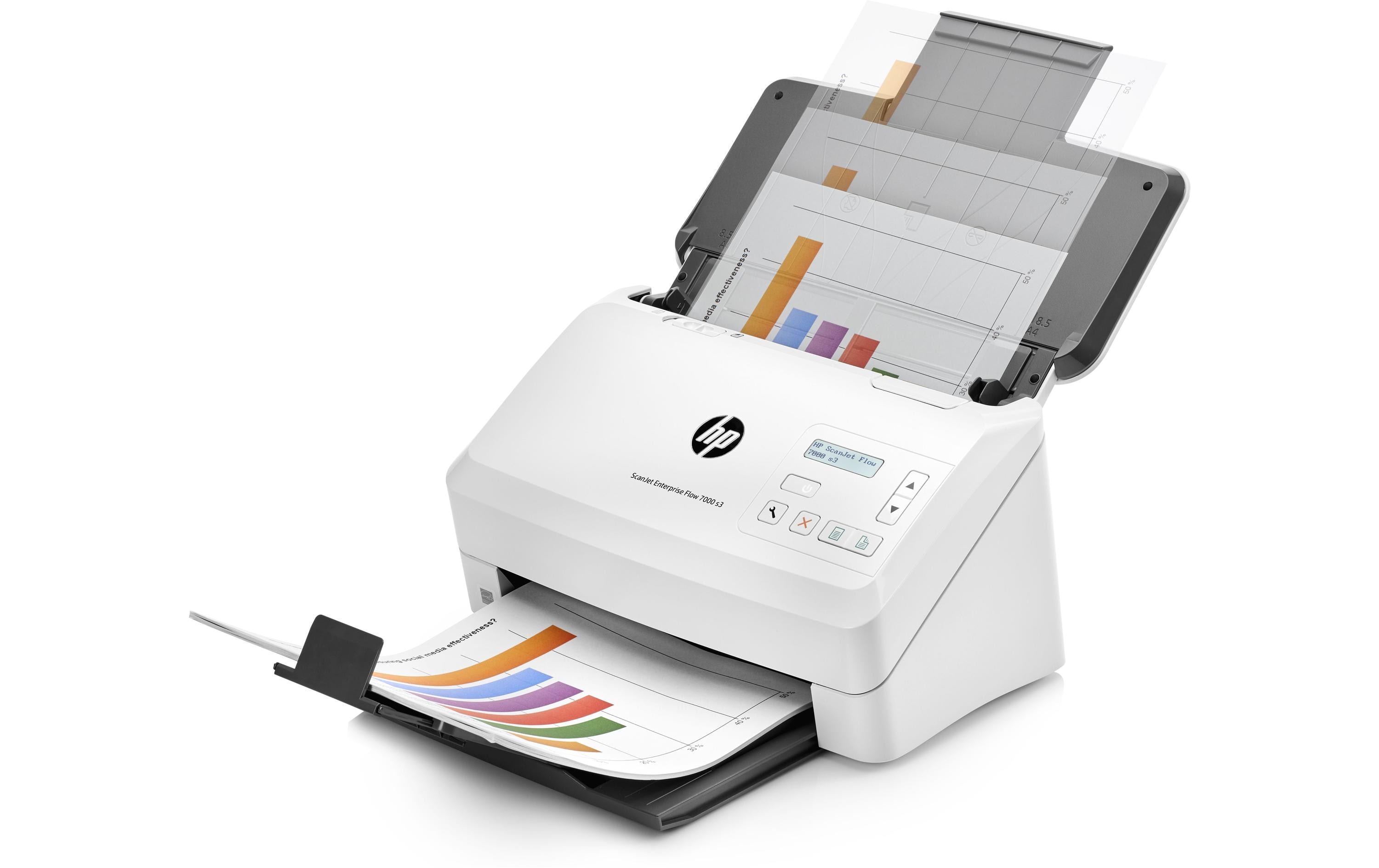 Dokumentenscanner ScanJet Enterprise Flow 7000 s3<br>Scanner für kleine Unternehmen mit einem Scanvolumen bis zu 7500 Seiten pro Tag