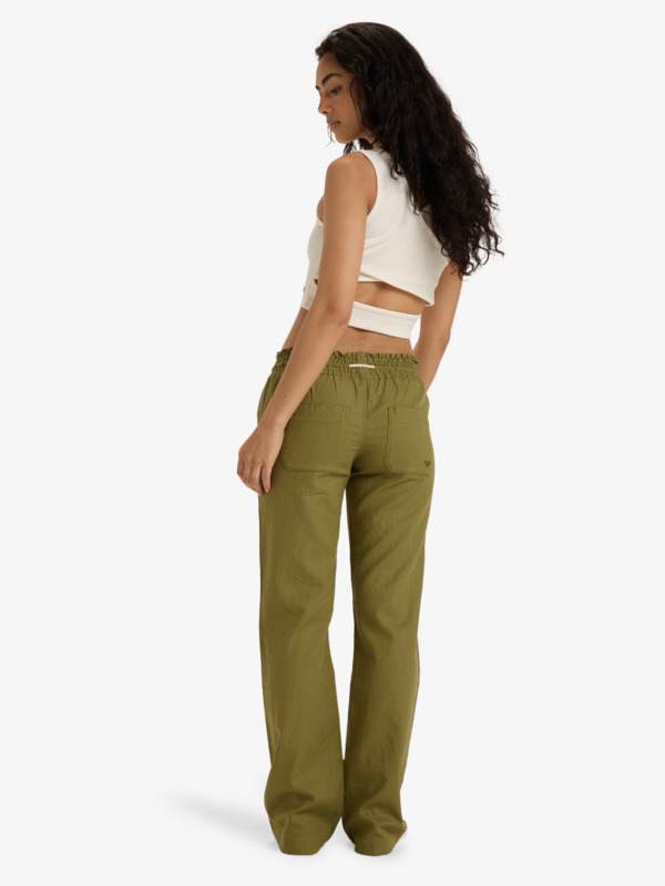 Oceanside Pantalon évasé Vert Femme