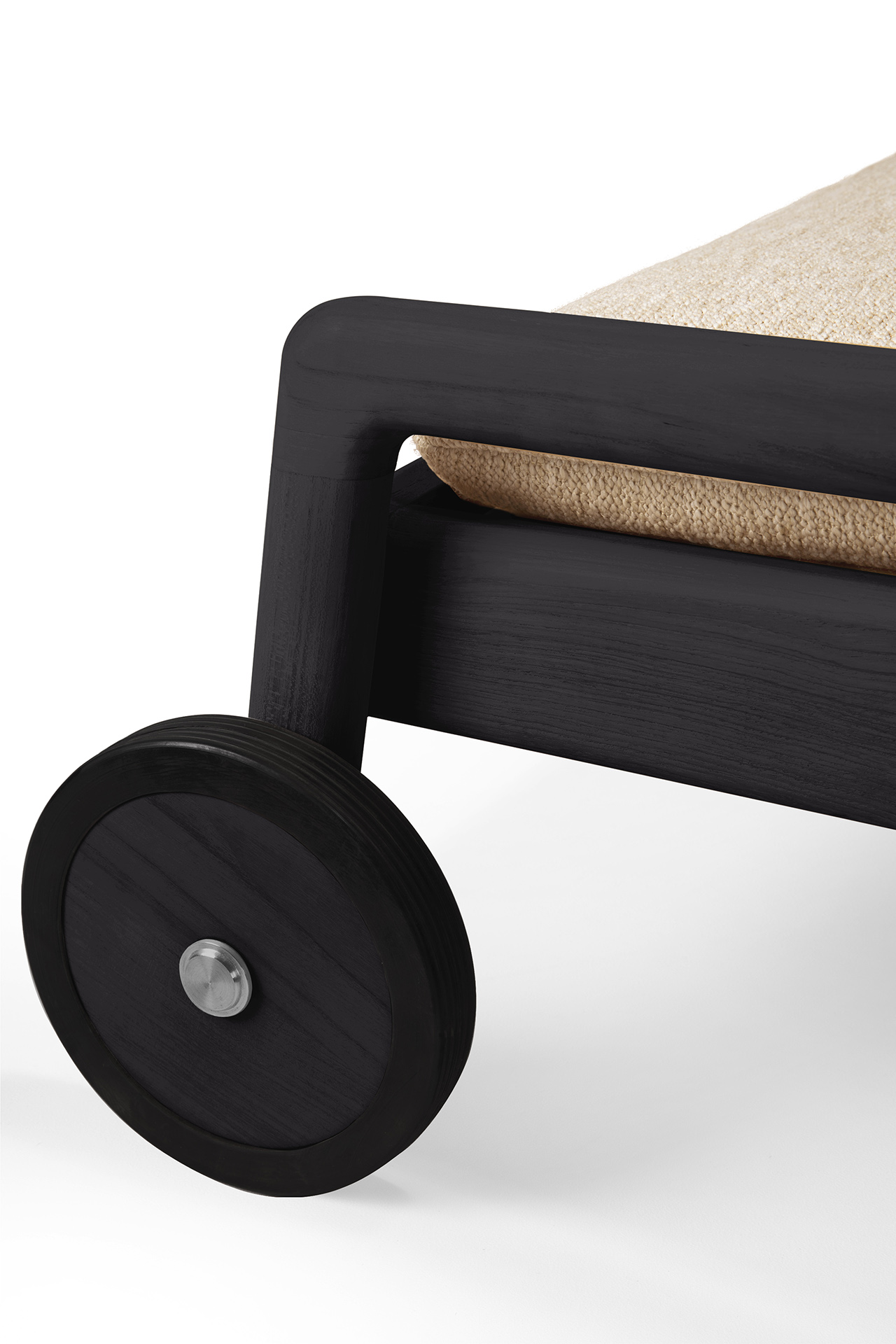 Dun kussen voor teak Jack adjustable lounger zwart - naturel