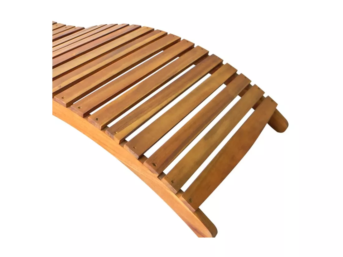 Chaise longue de jardin avec coussin Bois d'acacia solide