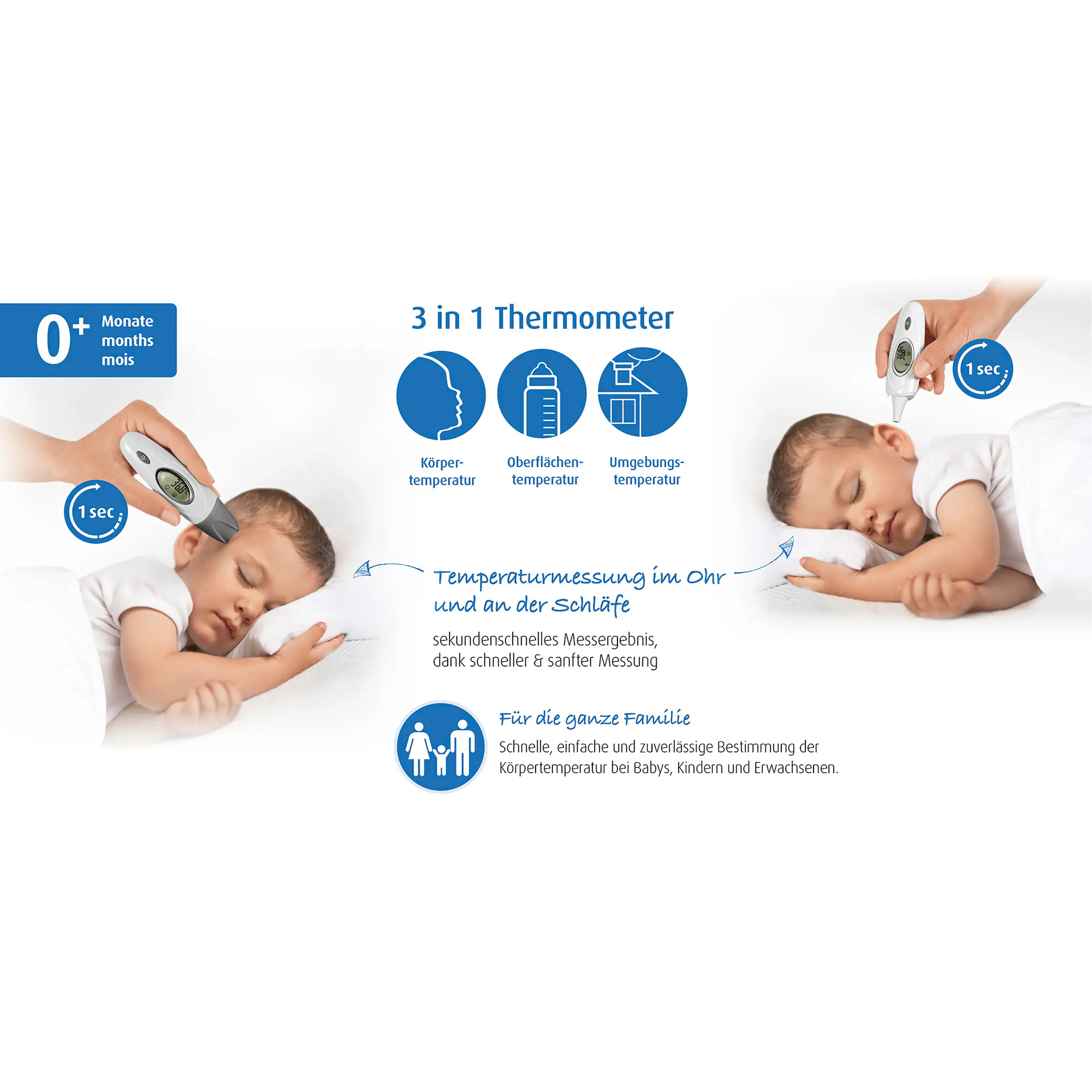 reer 3-in-1 Fieberthermometer Skin Temp