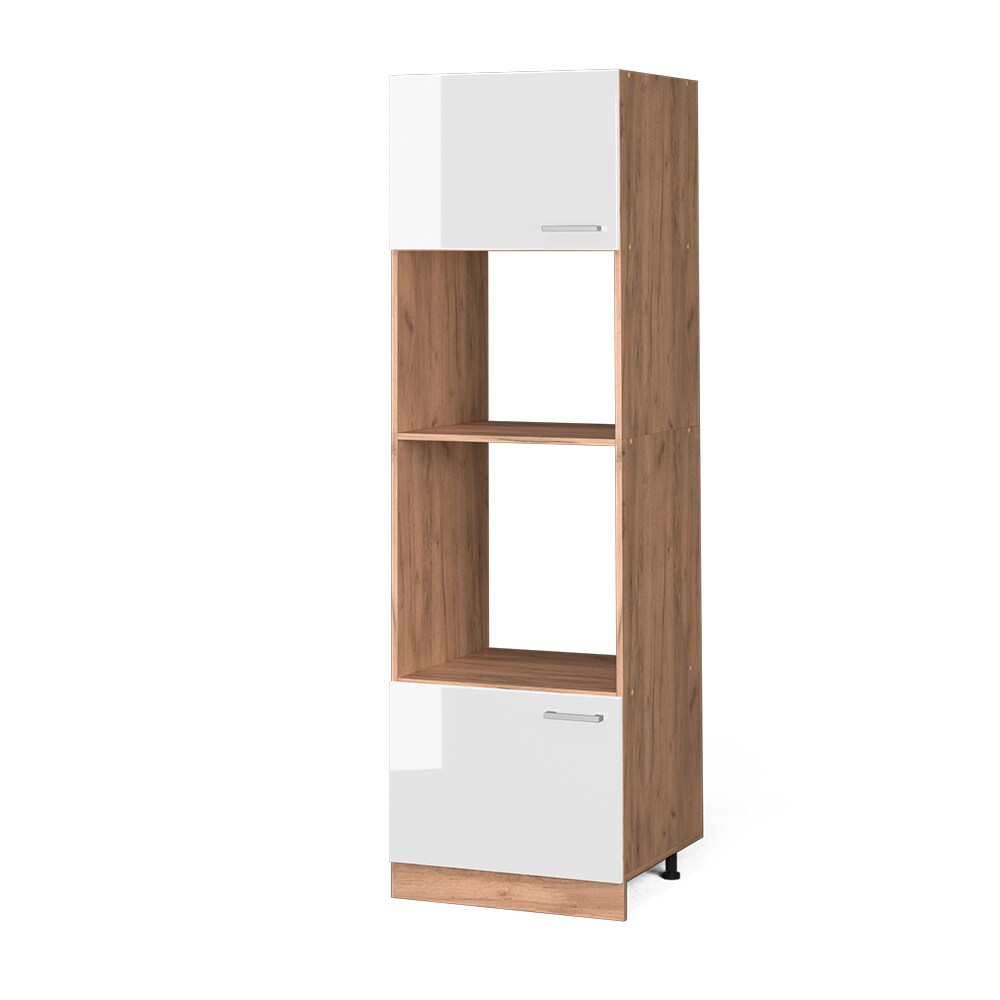 Vicco Mikrowellenumbauschrank Küchenschrank Küchenzeile R-Line 60 cm Goldkraft Weiß