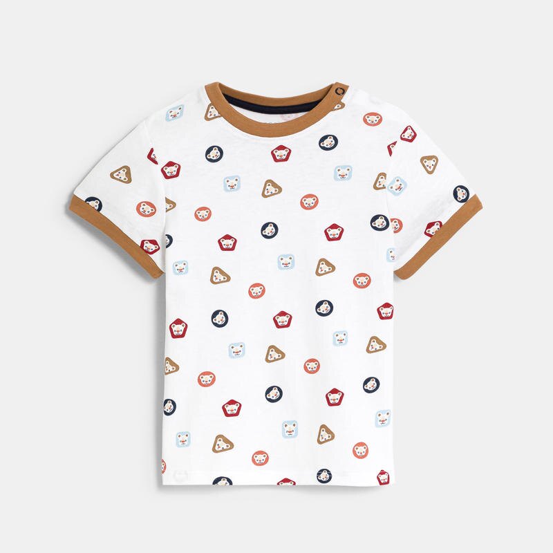 T-shirt animaux blanc bébé garçon Blanc