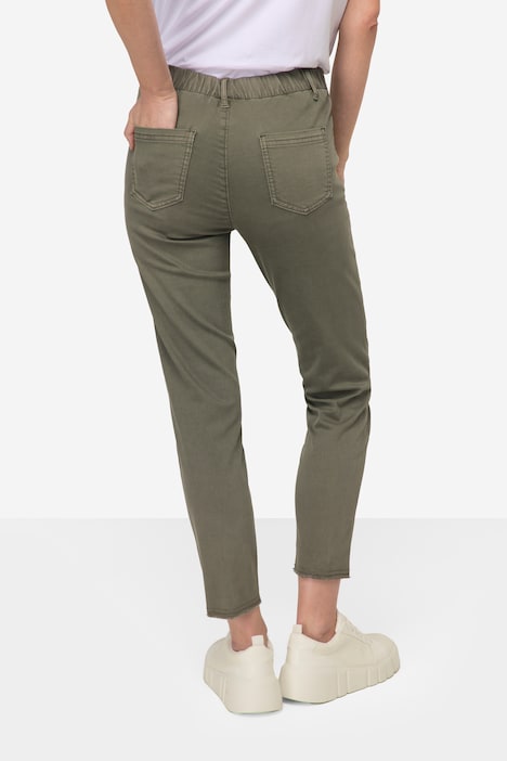 7/8-Slimhose, schmale Passform, 4-Pocket, Fransensaum, mit recyceltem Polyester