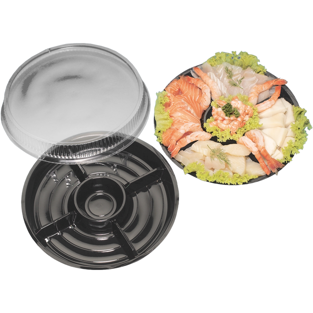 Deksel, fondueschaal, Gerecycled PET, rond, Ø260mm, 30mm, transparant