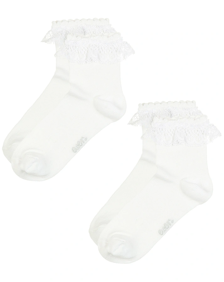 Socken SPITZE CHIC 2er-Pack in weiß