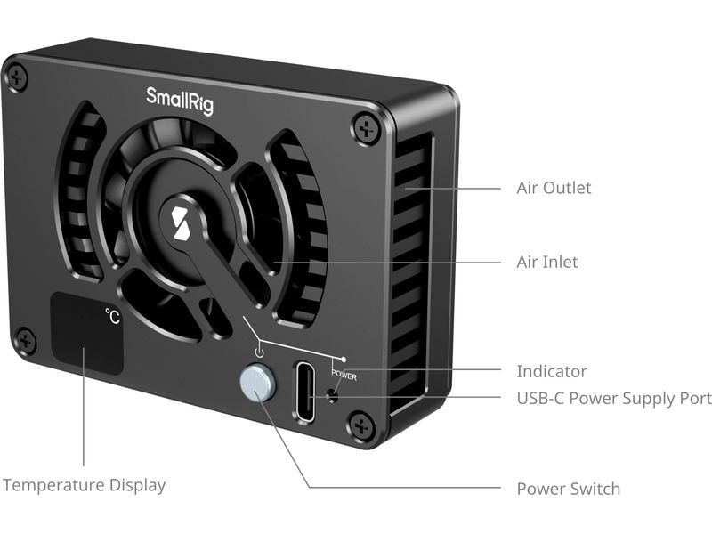 Smallrig Kühlungssystem für Sony / Canon / FUJIFILM Kameras Leise, leistungsstarke Kühlung