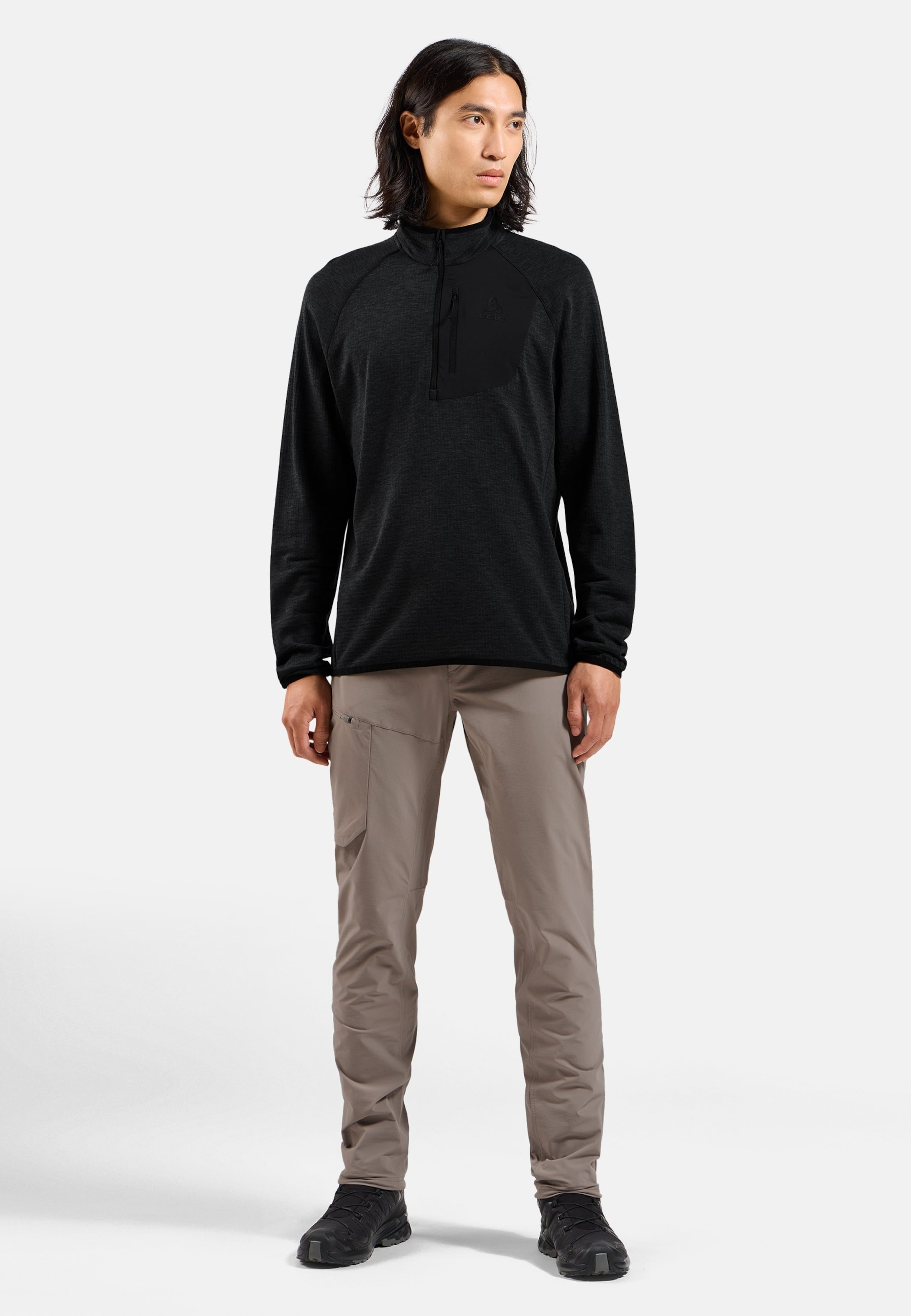 Ascent Mid Layer mit Halbreissverschluss in black