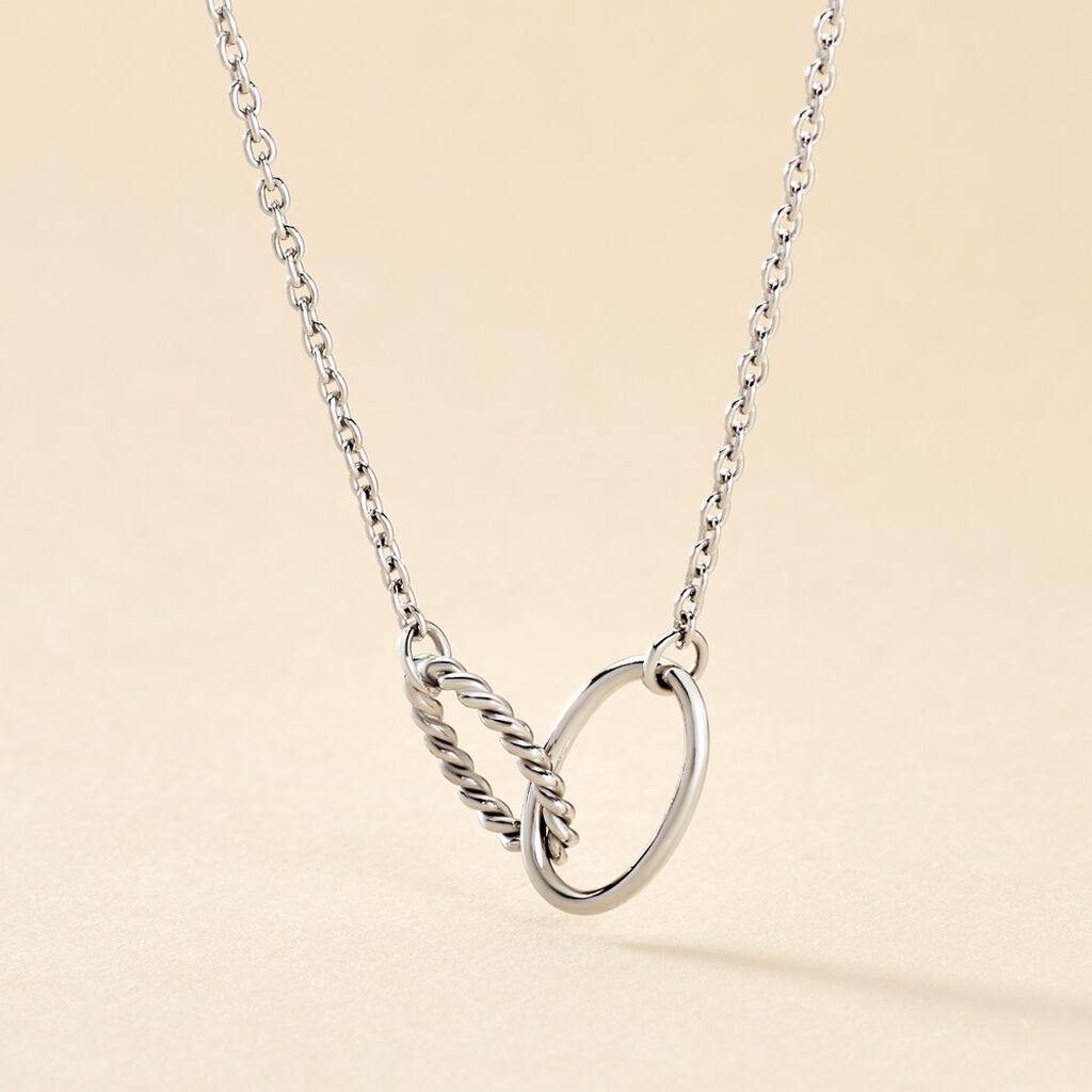 Collier Cherise Argent Blanc