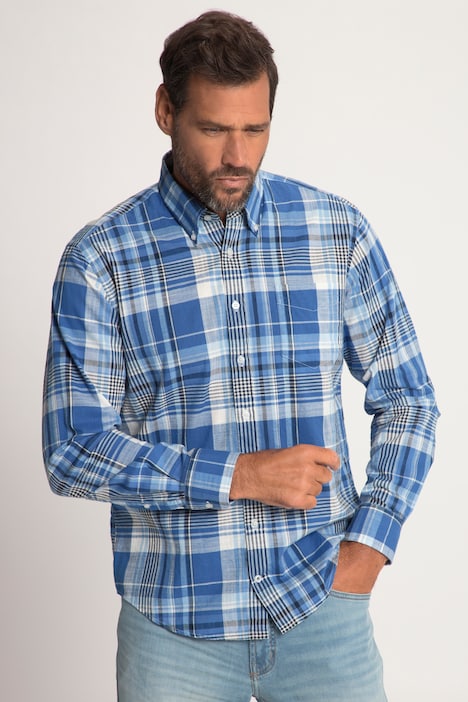 Karohemd, Langarm, Buttondown-Kragen, Modern Fit
