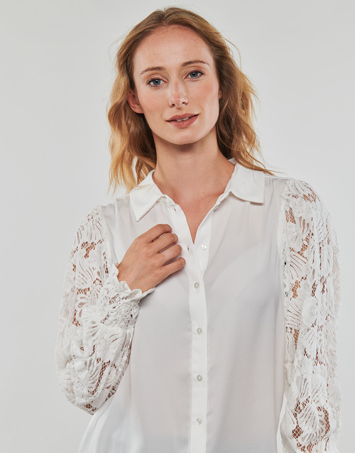 Vero Moda - VMCABENA L/S SHIRT WVN BTQ - Blanc