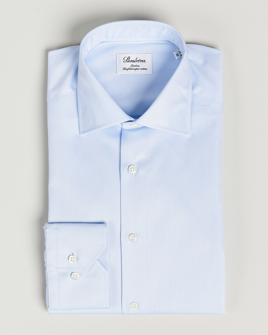Stenströms Slimline Cut Away Shirt Light Blue