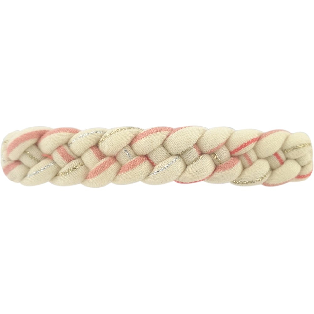 Barrette Cheveux Tressée Rayé Rose Argent