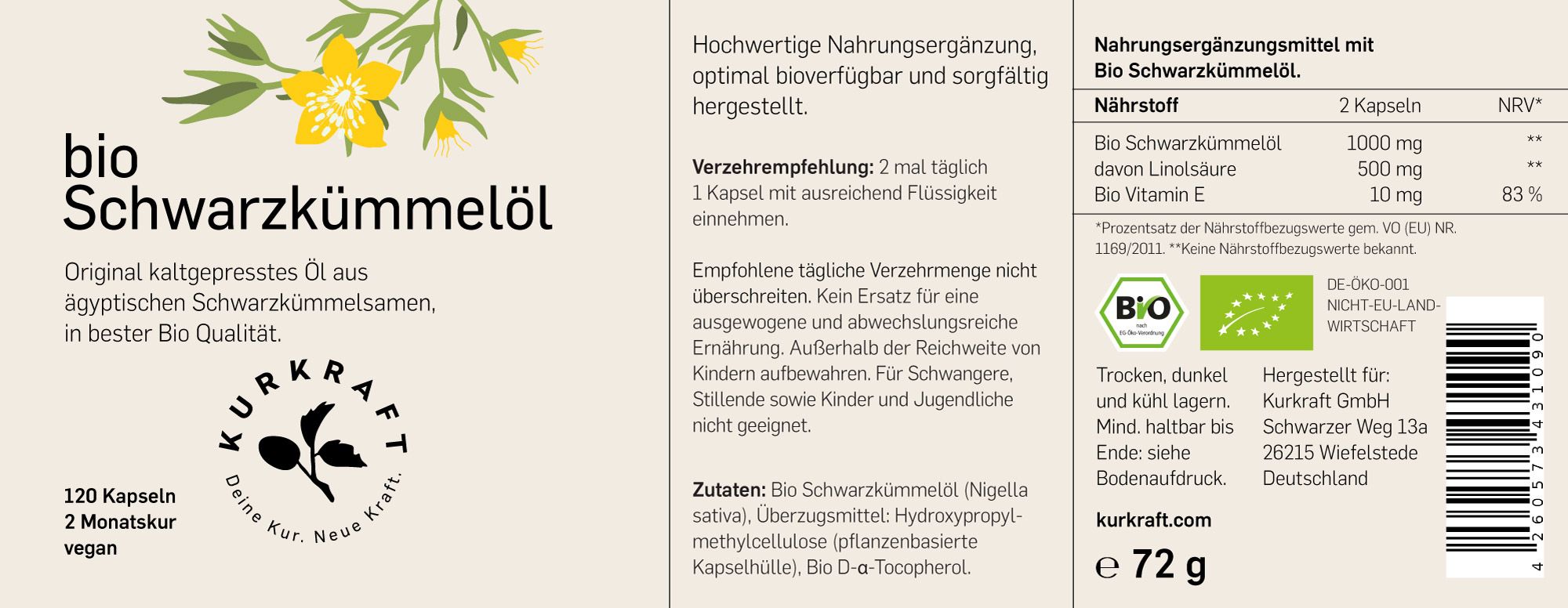 Kurkraft© Bio Schwarzkümmelöl