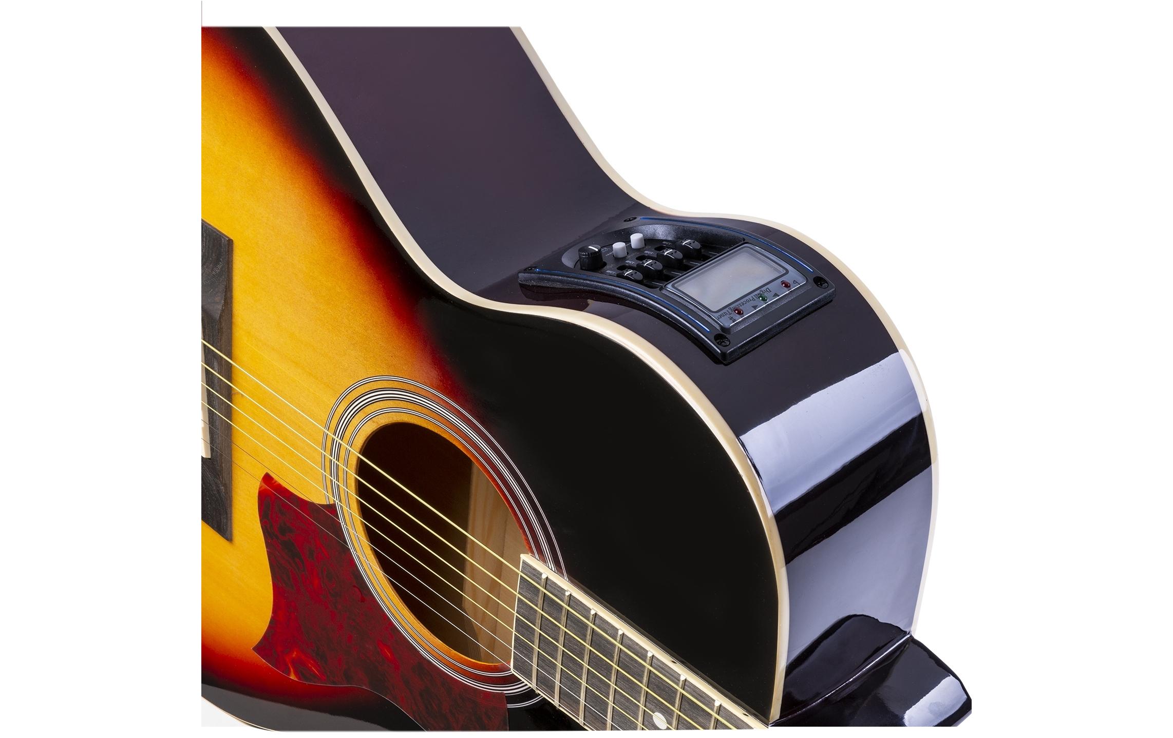Westerngitarre ShowKit Sunburst<br>Elektroakustisches Westerngitarre-Set mit Verstärker und Zubehör