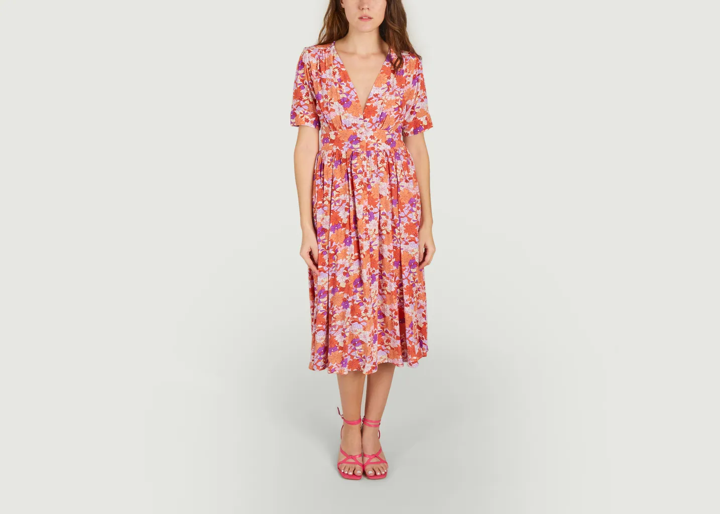 Robe midi imprimé fleuri Casey Suncoo
