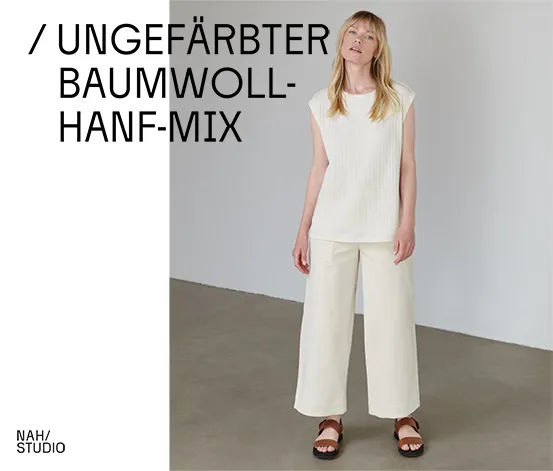 NAH/STUDIO Geripptes Shirt | ungefärbter Baumwoll-Hanf-Mix