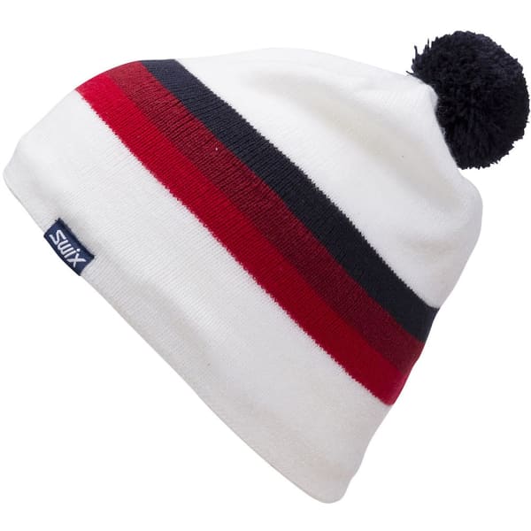 Bonnet ski de fond SWIX MARKA BEANIE JR SNOW WHITE/RED