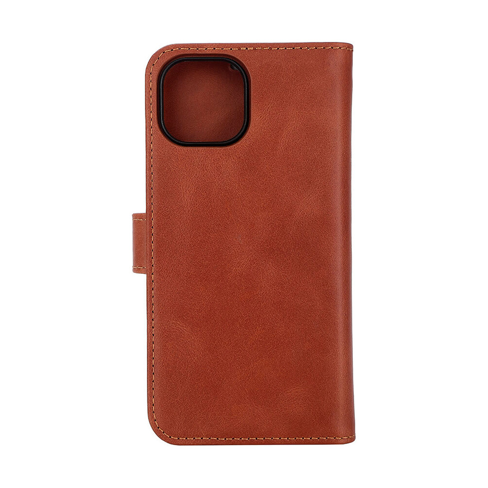 RadiCover iPhone 15 Wallet Case 2i1 Anti-stråling Læder MagS Brun - 1 stk.