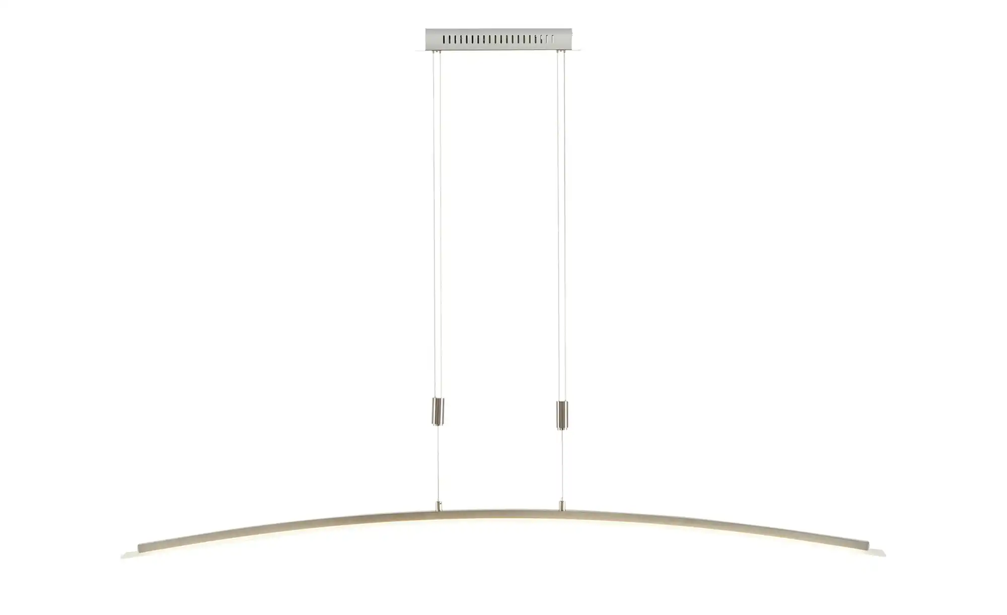 Fischer-Honsel LED-Pendelleuchte, Nickel-matt/Glas gebogen