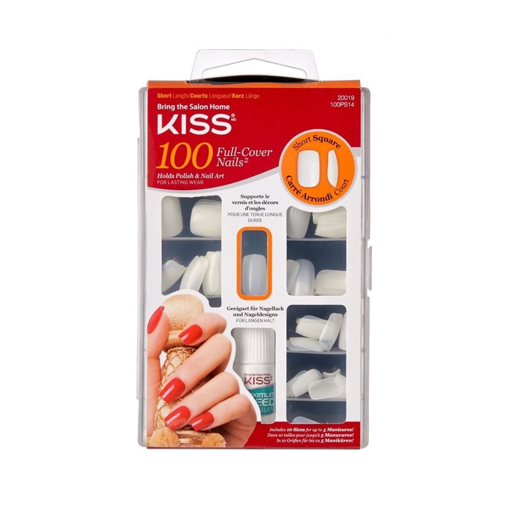 Kiss Plain nails full cover and tips Short Square 1 Stk