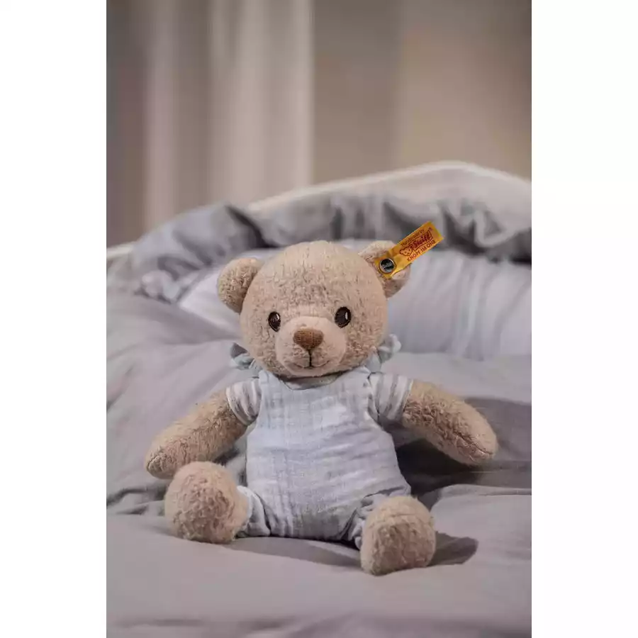 Steiff Teddybär Niko beigeblau GOTS, 26 cm