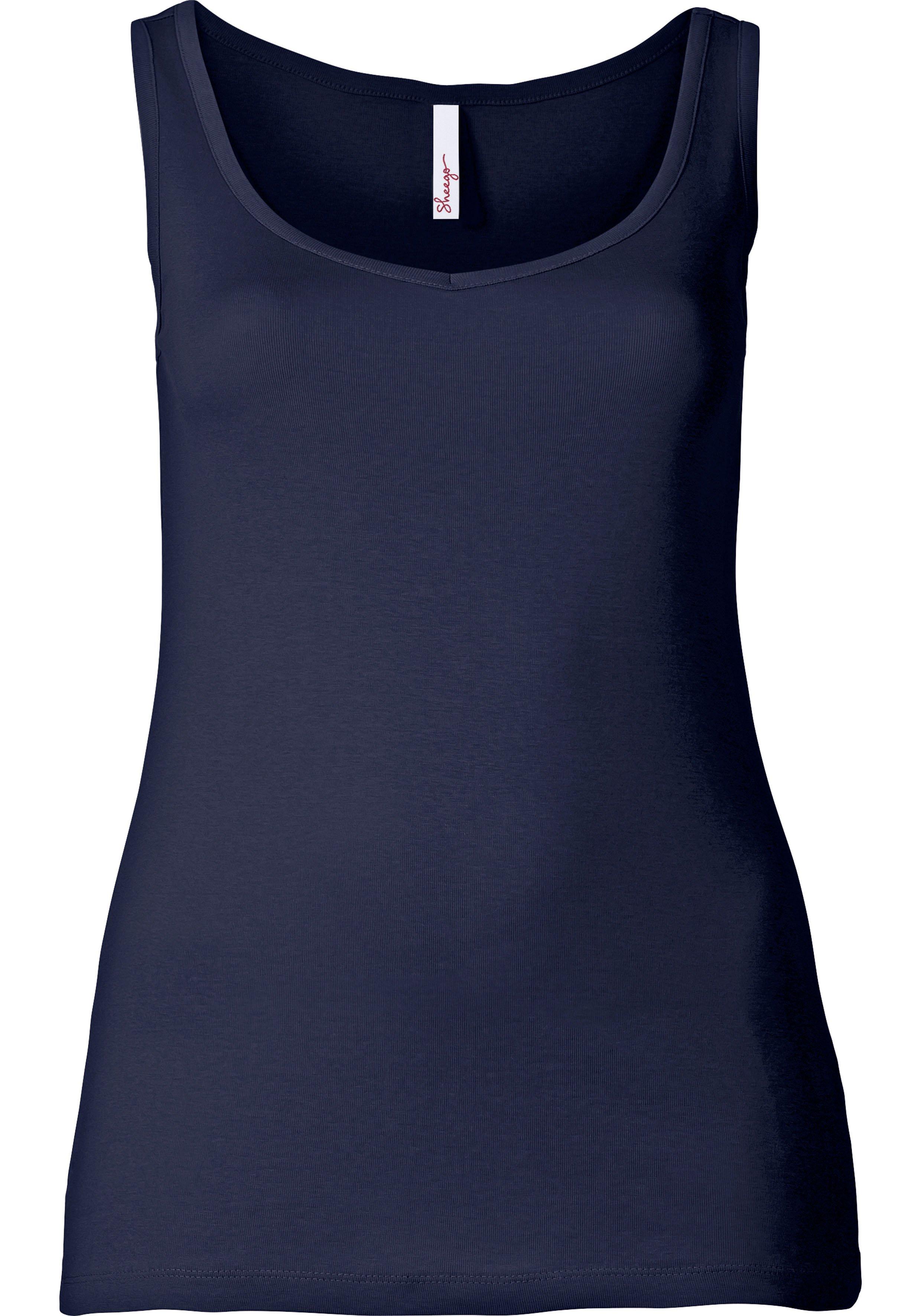 Longtop in Rippqualität, mit weitem Ausschnitt