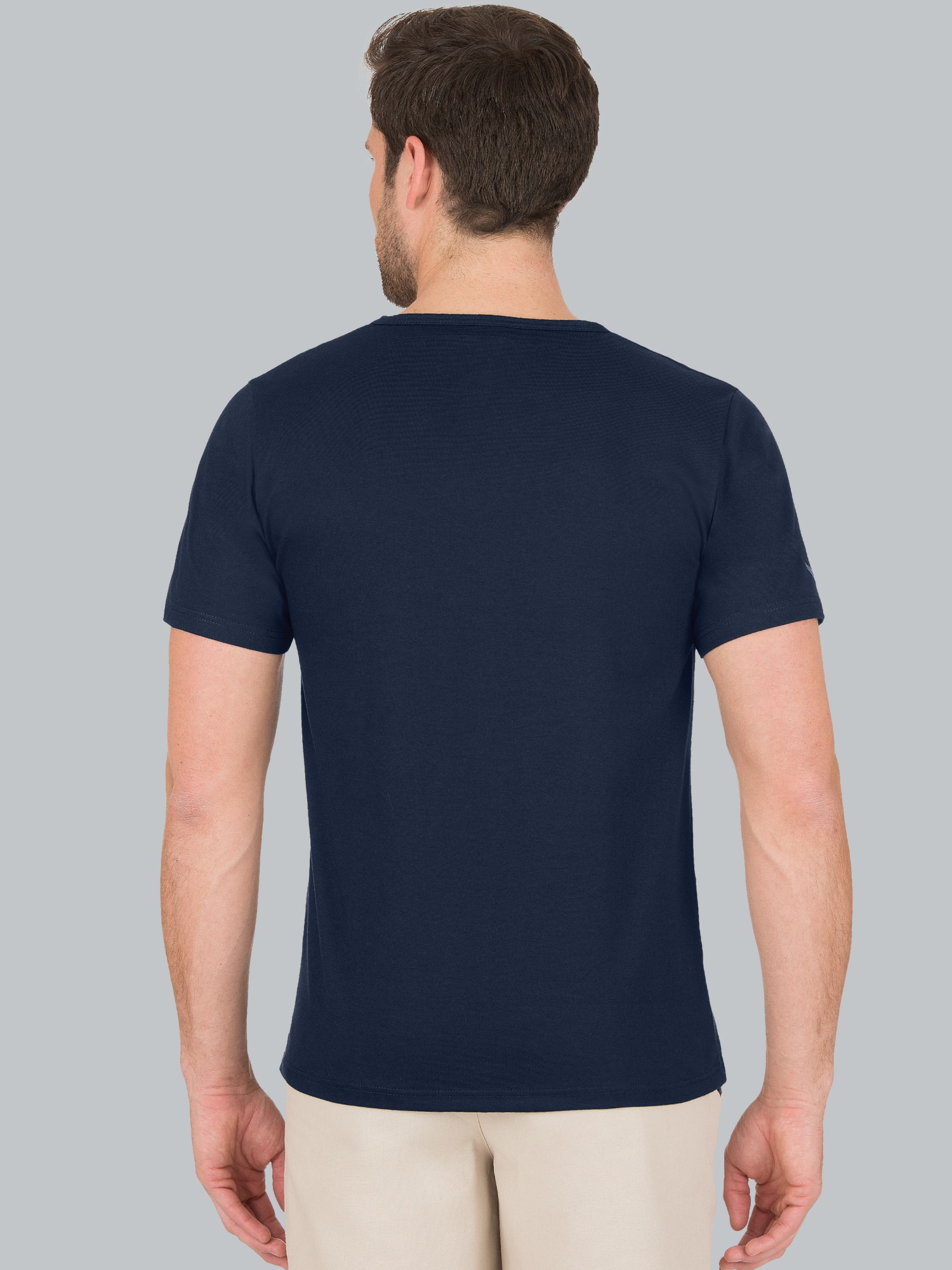 V-Shirt aus 100% Biobaumwolle Navy-C2C
