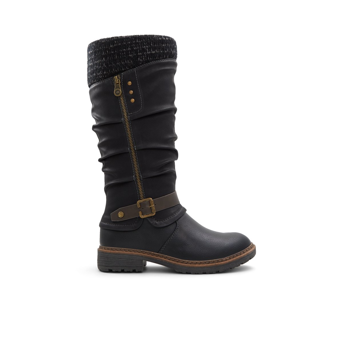 BANFF TRAIL-Nydaeven-Bottes mi-mollet - Talon plat - Noir