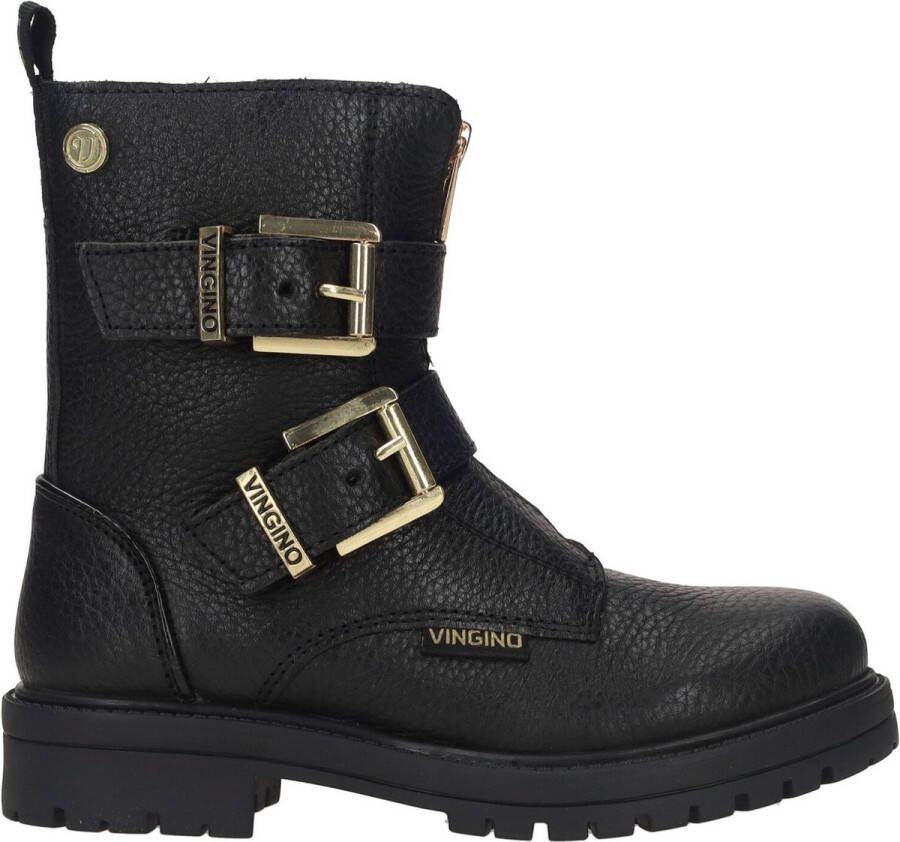 VINGINO Velia leren bikerboots zwart Meisjes Leer 31