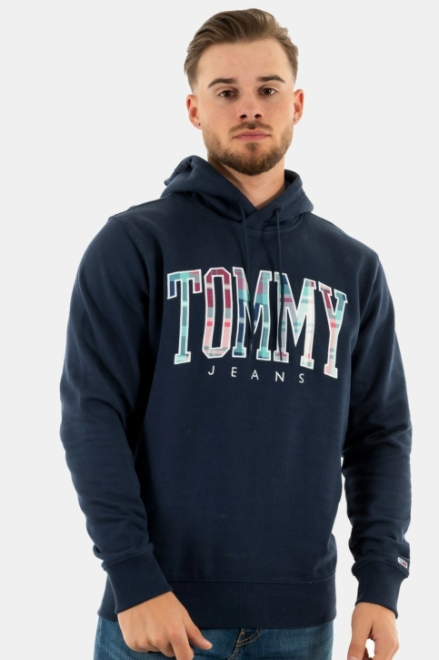 sweat tommy jeans reg tartan bleu