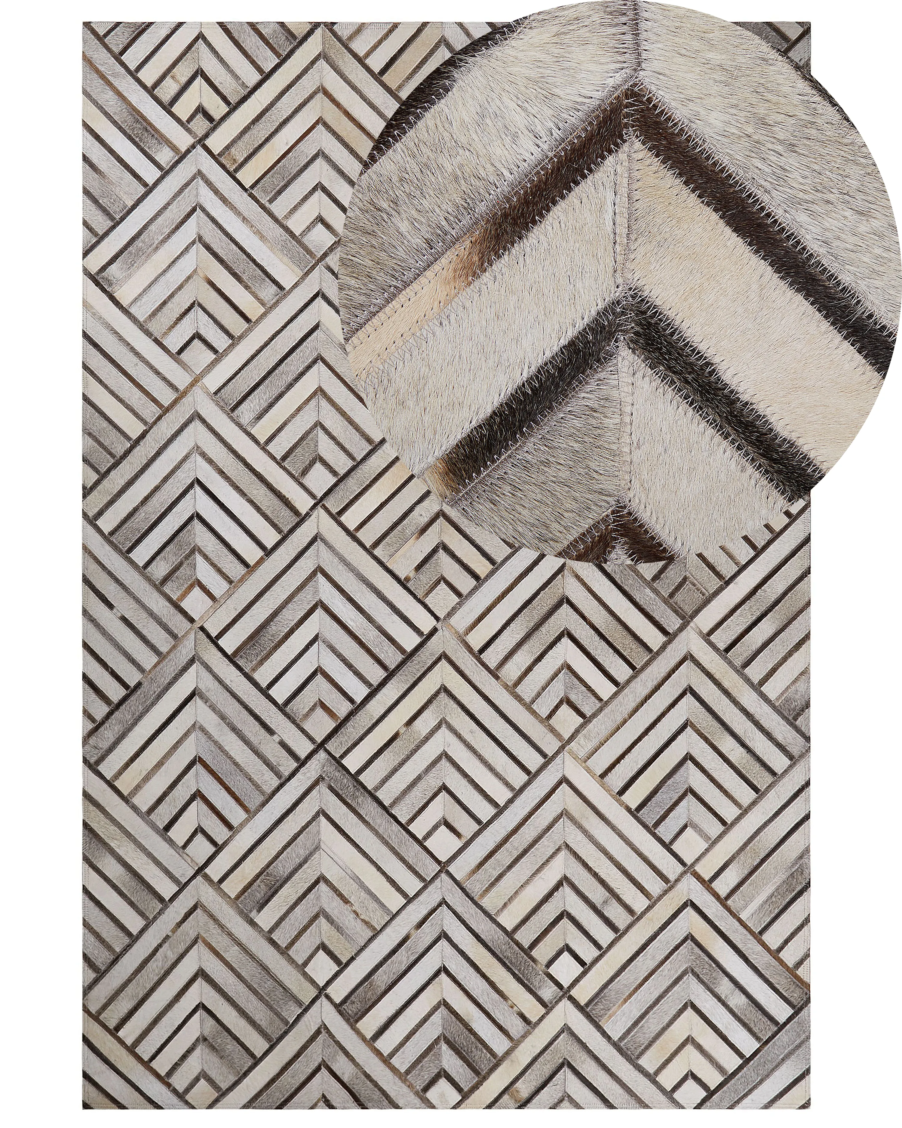 Vloerkleed TEKIR Beige 140 x 200 cm Leer
