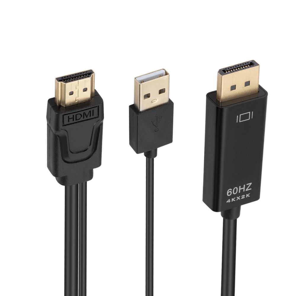 (1.8m) HDMI 1.4 auf DisplayPort 1.2 Adapter Konverter Kabel - Schwarz
