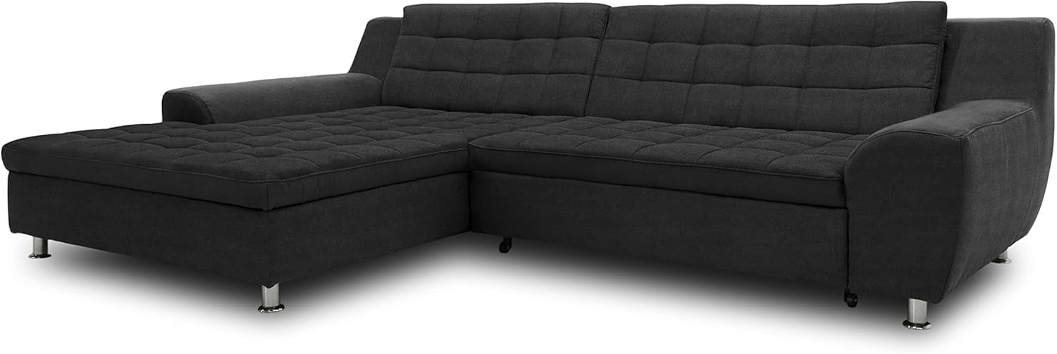 DOMO. collection Ecksofa Merida, Sofa in L-Form, Eckcouch, Couch-Garnitur, Polsterecke 304 x 200 x 84 cm (BxTxH), dunkelgrau