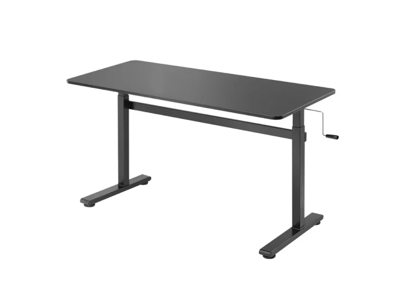 LogiLink EO0027, Lige, Rektangulær form, Spånplader, Aluminium, Stål, Hjemmekontor, Kontor, Sort