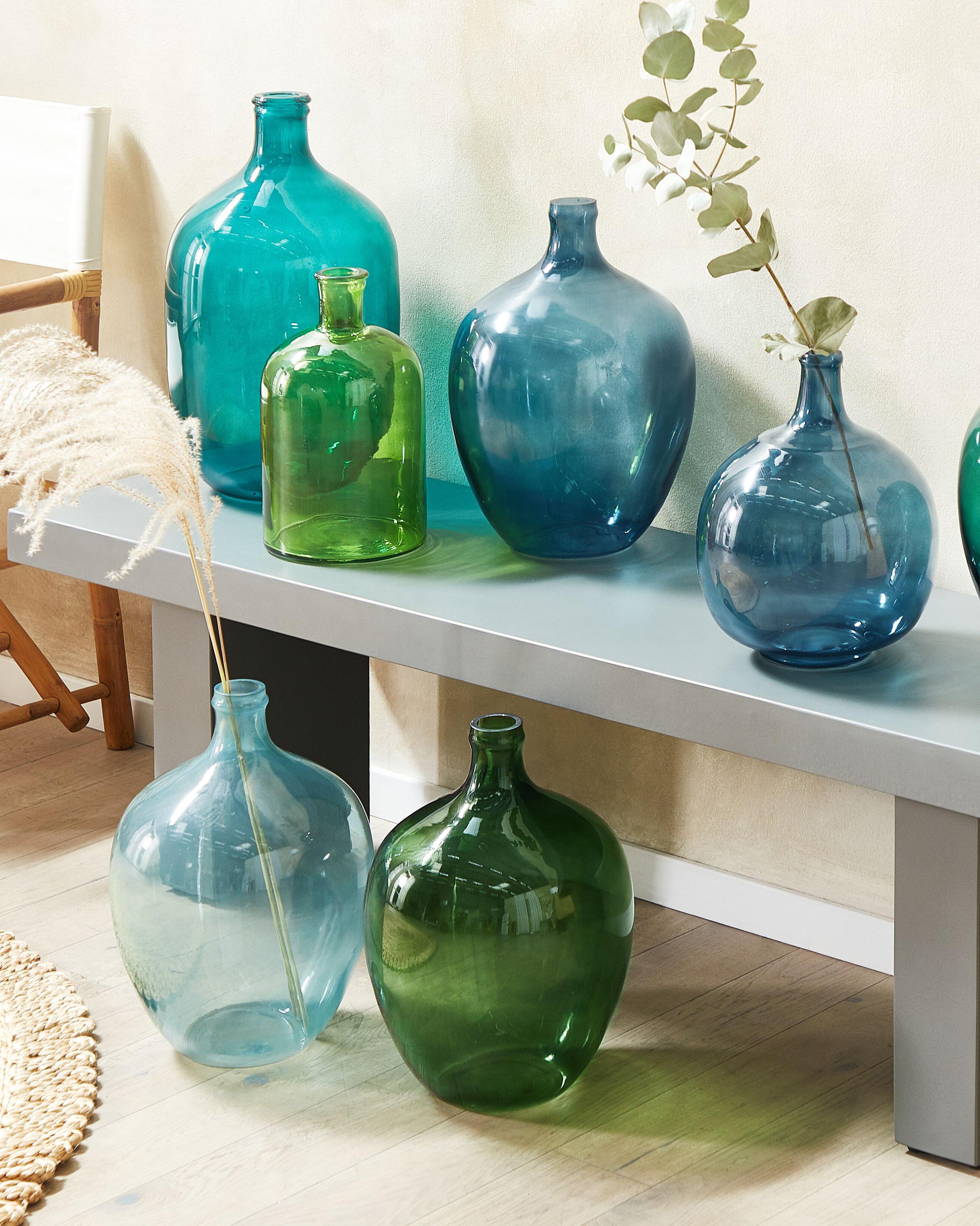 Decoratieve vaas SAMOSA Glas 48 cm Turquoise