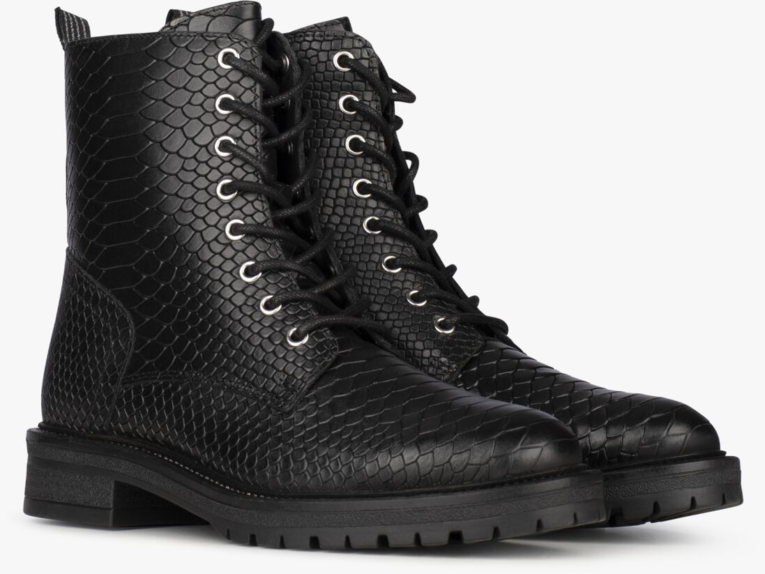 PS POELMAN zwarte ps poelman veterboots dungaball one