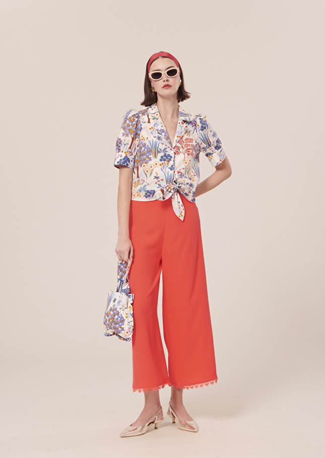Pantalon Positivecorail en crêpe