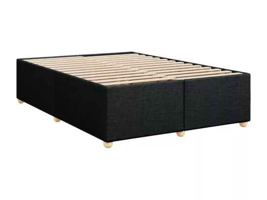 Sommier à lattes de lit avec matelas Noir 140x190 cm Tissu